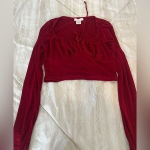 Elegant Red Long Sleeve Top